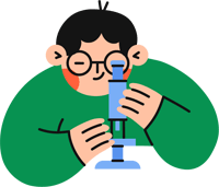 顕微鏡を見る男の子